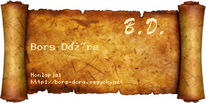 Bors Dóra névjegykártya